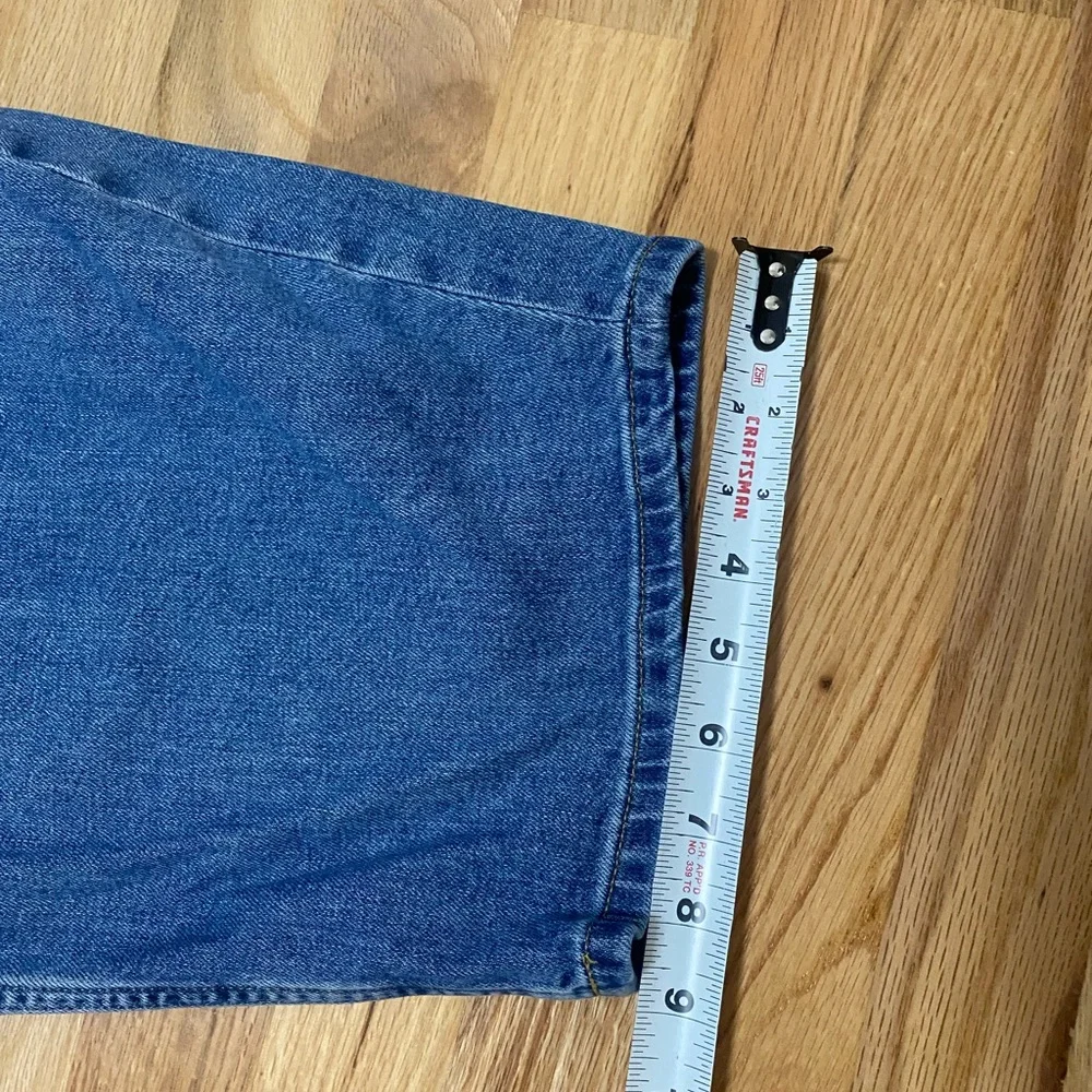 Everlane Wide Leg Denim Jeans in Medium Blue The Way High Barrel Size 32R Womens